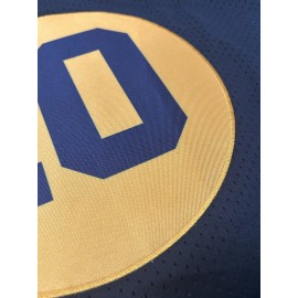 Men's Deep Blue # 10 Breathable Rugby Shirt, Sports V-neck Short Sleeve Training Match Uniform, Embroidered American Football Shirt