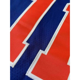 Men's Blue #11 Basketball Jersey - Embroidered NEW YORK Streetwear Design, Breathable Loose Fit Pullover for All-Season Casual & Sports Wear, Machine Washable Round Neck Top for Men & Teens