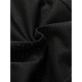 [Embroidered Basketball Shorts] High Quality Embroidered Men's Black Basketball Shorts - Breathable Sports Zipper Shorts With Pockets - Size 8-24