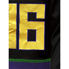 Men'S Black # 96 Ice Hockey Shirt, Loose Embroidered Long Sleeves, Sporty, Fashionable, Casual, Street Breathable