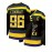 Men'S Black # 96 Ice Hockey Shirt, Loose Embroidered Long Sleeves, Sporty, Fashionable, Casual, Street Breathable
