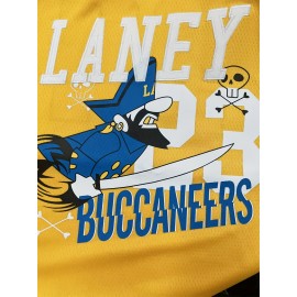 Men's Laney Buccaners # 23 Yellow Basketball Jersey Classic Retro Embroidered Sleeveless Sweatwicking and Breathable Tank Top Basketball Jersey