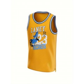 Men's Laney Buccaners # 23 Yellow Basketball Jersey Classic Retro Embroidered Sleeveless Sweatwicking and Breathable Tank Top Basketball Jersey