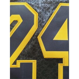 Men's Black Snake Light Beige Texture Basketball Jersey #24 - Breathable Embroidered Streetwear Pullover, Loose Fit All-Season Comfort for Sports & Casual Wear, Highquality Embroidery