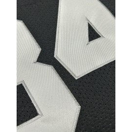 Men's Black #34 American Football Jersey - Loose Fit Breathable V-Neck with Embroidered Lettering, All-Season Casual & Sports Wear for Street Style, Outdoor Activities, Gym, Camping - Machine Washable, Embroidered Detailing