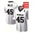 Men's White # 45 American Football Jersey Loose Embroidered Sports, Fashion, Casual, Street Breathable Football Jersey