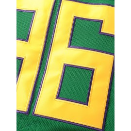 Men's Green #96 Embroidered Ice Hockey Jersey - Loose Fit, Long Sleeve, V-Neck, Breathable Polyester, Sporty & Casual Design for Streetwear, Parties, and Outdoor Activities