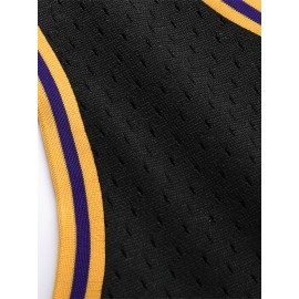 #24 Cartoon Portrait Basketball Shirt - Breathable, High-Quality Embroidered, Casual Fashion Pullover for Men - Black, Street Basketball Inspired, Comfortable, Relaxed Fit, Perfect for Sports Fans