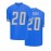Men'S Blue # 20American Football Jersey Casual Loose Letter Embroidered Sports Style, Fashionable Street Breathable Football Jersey