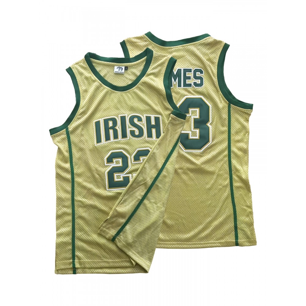 Men'S #23 Basketball Jersey Vintage Embroidered Crewneck Breathable Race Training Uniform Jersey Sleeveless Top Green S-XXXL