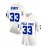 Men's white # 33 American football jersey loose embroidered sports, fashionable, casual, street breathable football jersey