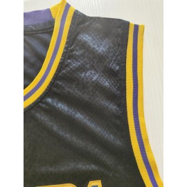 Men's #8-24 Embroidered Basketball Jersey - Breathable Loose Fit Streetwear Pullover with Bold Yellow & Purple Accents, All-Season Casual Sports Top for Men & Teens, Basketball Shirt, Sports Casual, Quality Embroidery