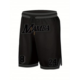 Men'S Black Gray # 8-24 Basketball Shorts, Casual, Fashionable, Breathable, Sports Zipper, High-Quality Embroidered Shorts