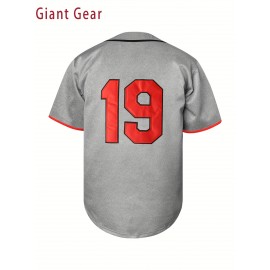 Men'S Baseball Jacket # 19 Grey Embroidered Letter V-Neck Slightly Elastic Loose Fit Suitable For Casual Sports, Outdoor Activities, And Seasonal Celebrations S-3XL