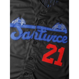 Men'S # 21 Baseball Shirt 100% V-neck Sweatshirt Loose Fit Button Closed Casual And Sportswear Multi Functional Running Training Hiking Cycling S-3XL