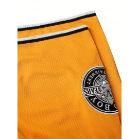 Men'S # 10 Yellow Embroidered Baseball Jersey - V-neck Loose Fit Polyester Shirt With Black Accents, Breathable And Durable, Suitable For Casual Team Sports And Outdoor Activities S-3XL Street Style Sports Styling Embroidery Details