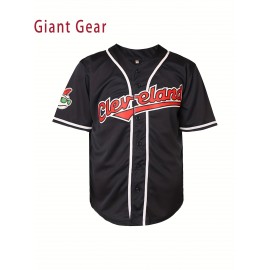 Men's Baseball Jersey #7 - Deep Blue Embroidered Polyester Loose Fit V-Neck Sports Shirt for Streetwear, Team Sports & Outdoor Activities (S-3XL), Outdoor Activewear, Casual Style, Bold Number Design