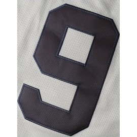 Men's Breathable Gray Baseball Jersey with Embroidered 'Boston' & Number 9V Collar - Loose Knit Polyester Sportswear for Team Sports, Beach, Casual Wear (Sizes S-3XL), Outdoor Activity Apparel, Embroidered Detailing