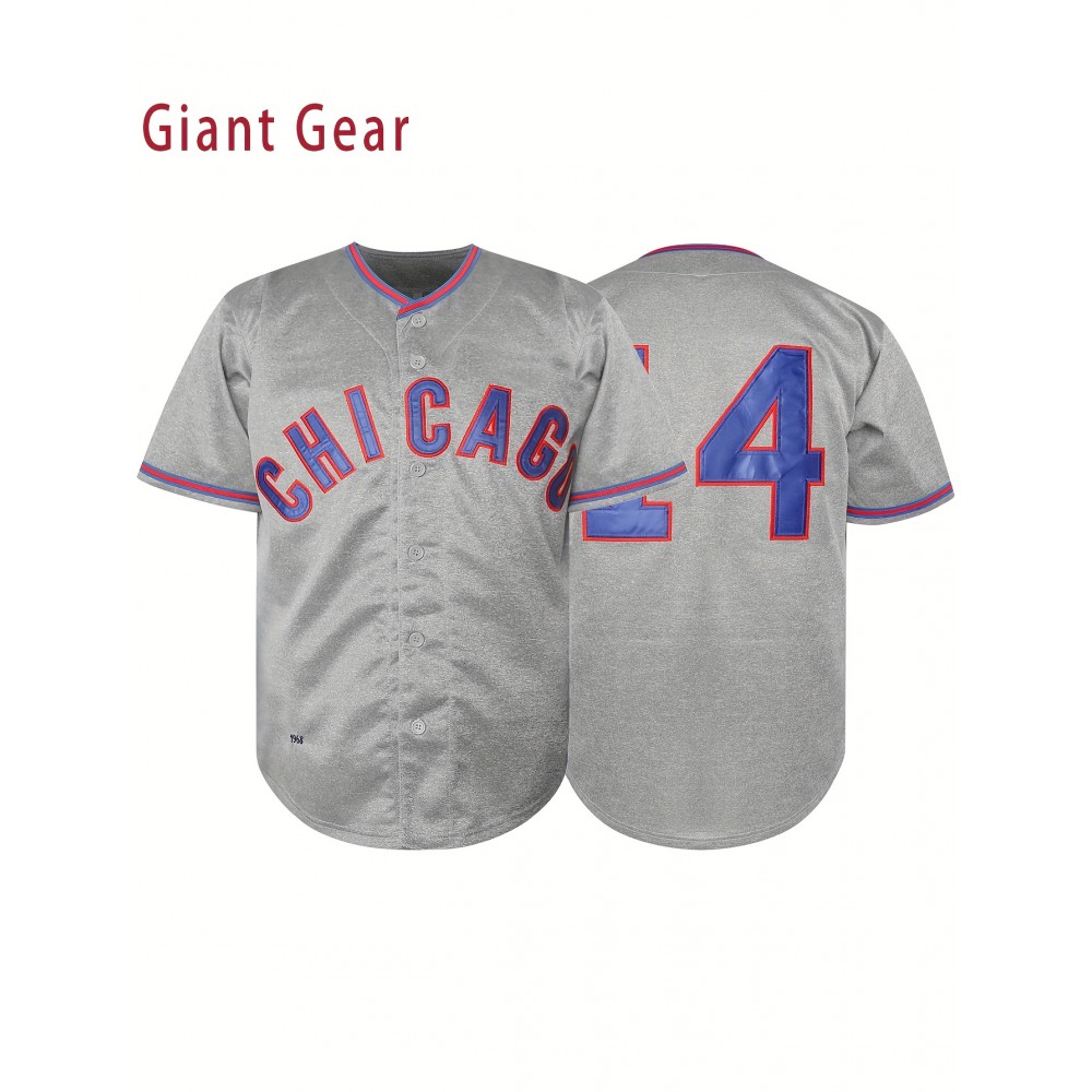 Men's Baseball Jersey # 14 Gray Breathable V-neck Loose Fitting Alphanumeric Design Suitable for Team Sports, Outdoor Activities, Casual Wear, And Parties. Machine Washable