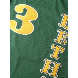 Men's #3 Green Basketball Jersey - V-Neck, 