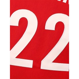 Men's Basketball Jersey #22 Red with Giant Lettering - 100% Polyester Loose Fit Sportswear, Breathable & Machine Washable for Training, Casual Wear, Outdoor Activities (S-3XL)