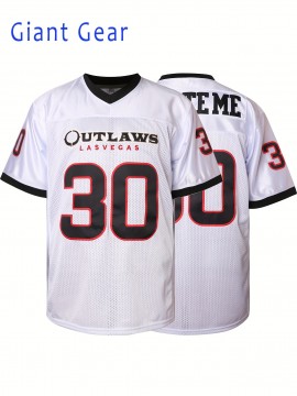 Men'S American Football Shirt Classic # 30 White Embroidered Design Short Sleeve Breathable Shirt Suitable For Training And Competition