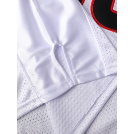 Men'S American Football Shirt Classic # 30 White Embroidered Design Short Sleeve Breathable Shirt Suitable For Training And Competition