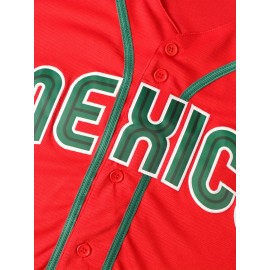 Men'S Baseball Jersey, # 34 Embroidered Polyester Baseball Shirt, Loose Knit Fabric, Worn In Spring, Summer, And Autumn