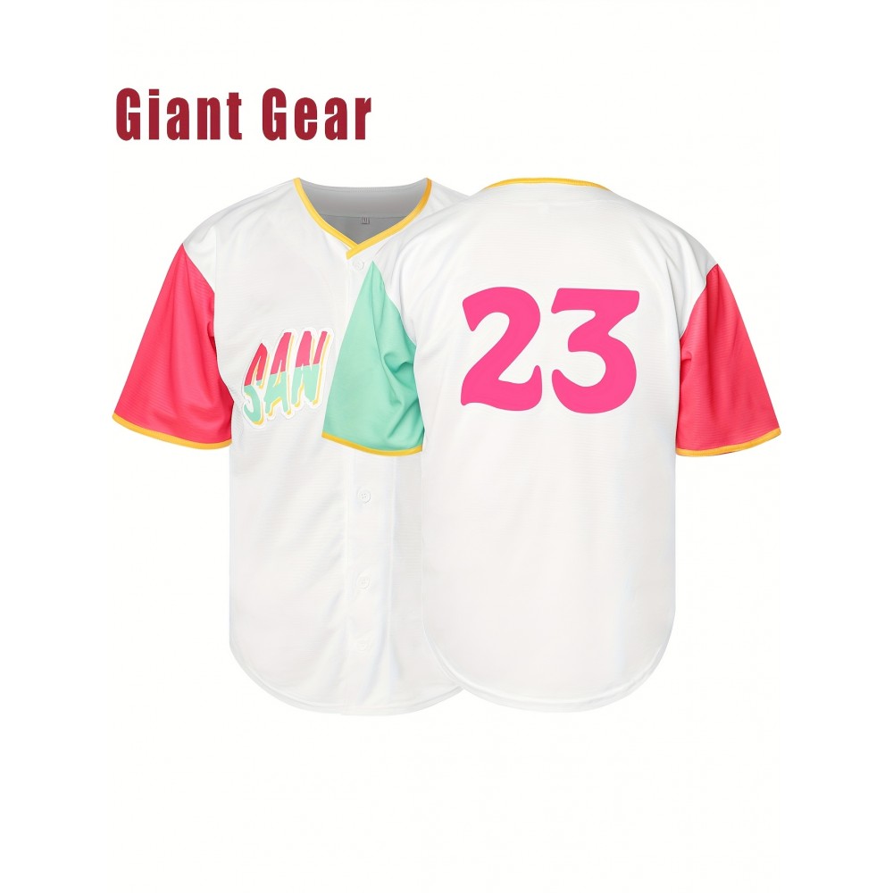 Men'S # 23 White Hooded Baseball Sweatshirt S-3XL