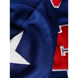 1pc SheLucki Men'S Ice Hockey Jersey Sweatshirt - Embroidered V-Neck Long Sleeve Top, Polyester Sports Shirt for Casual, Outdoor, Running & Exercise, Loose Fit for All Seasons