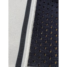 Men'S Deep Blue # 22 Breathable Rugby Shirt, Sports V-neck Short Sleeve Training Match Uniform, Embroidered American Football Shirt