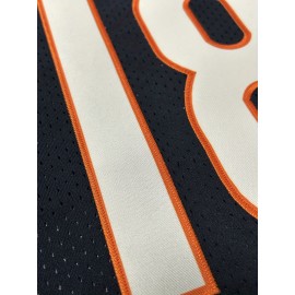 SheLucki Men'S Black #18 American Football Jersey, Loose Fit, Breathable Polyester, V-Neck, Embroidered Sports Top, Casual Streetwear for All Seasons