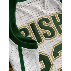 Men's #23 Basketball Jersey Vintage Embroidered Crewneck Breathable Race Training Uniform Jersey Sleeveless Top White S-XXXL