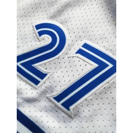 Men'S White # 27 Baseball Shorts With Pockets, Casual, Fashionable, Breathable, Sports Zipper, High-quality Embroidered Shorts