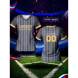 Customizable Women's V-Neck Soccer Jersey - Personalized Name & Number, Breathable Polyester, Quick-Dry Sports Top for Team Training & Casual Wear, Athletic Jersey | Customizable Sports Apparel | Stretchy Fabric