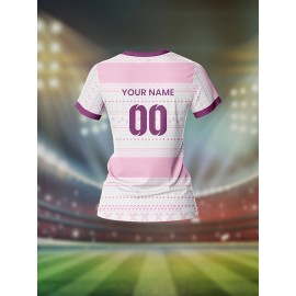 Customizable Women'S V-Neck Soccer Jersey - Pink & Purple, Breathable & Moisture-Wicking, Perfect for Team Training & Fitness, Team Branding | Customizable Jersey | Comfortable Fit, Soccer Gear