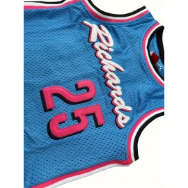 Kids Sport Jerseys Youth for Boys Girls#25 High School Basketball Jersey, 3-14Years blue