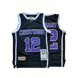 Kids Sport Jerseys Youth for Boys Girls #12 Crestwood High School Knights Basketball Jersey Black Stitched