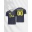 [Breathable Comfort] Customizable Youngsters' Soccer Jersey - V-Neck, Personalized Name & Number, Comfortable Polyester, Ideal for Sports & Outdoor Activities, Machine Washable - Blue & Yellow Geometric Pattern