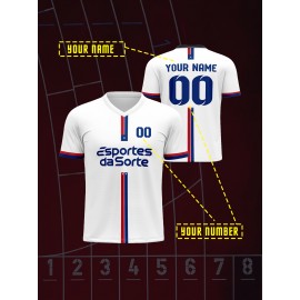 Customizable V-Neck Youngsters's Soccer Shirt - Comfortable Fit for Sports and Casual Outdoor Running, Polyester