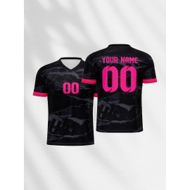 [Customizable Soccer Jersey] Customizable Comfortable Fit V-Neck Youth Soccer Jersey - Personalized Name & Number | Medium Stretch Fabric, All-Season Appeal, Sports Jersey