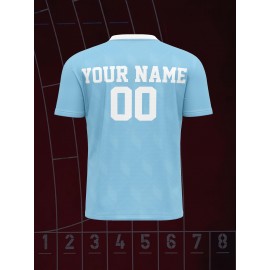 Customizable V-Neck Youngsters's Soccer Shirt - Comfortable Fit, Personalized Name & Number, Ideal for Sports and Casual Outdoor Activities, Football Shirt Tops, Running
